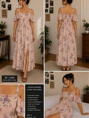As U Wish Size M Maxi Cold Shoulder Dress